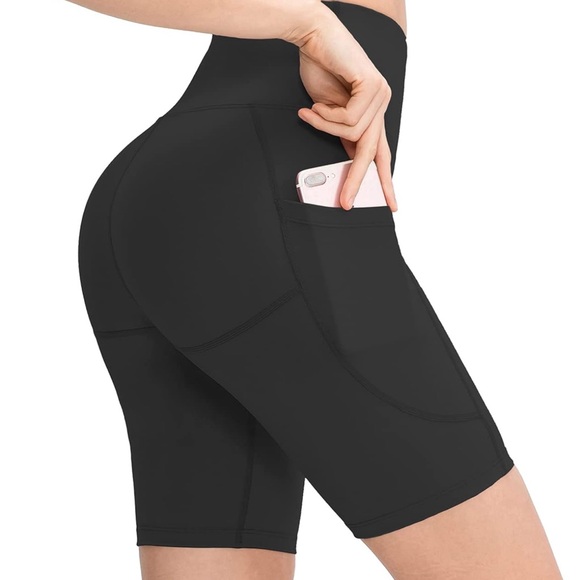 Pants - Women's Black High-Waisted Bikers Shorts